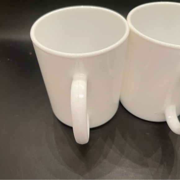 Vintage 1970s Mikk Glass White Coffee Cups - Set of 2 made in France - Picture 8 of 11